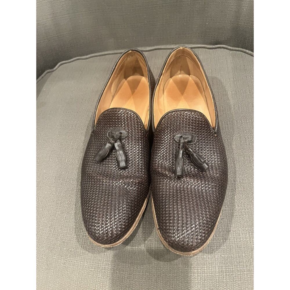 Paul Frederick Mens Tassel Loafer Brown Size 8.5 Italy Great Condition